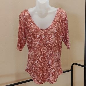 Scoop neck paisley blouse